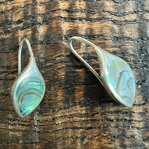 Elegant Silver and Abalone Shell Earrings